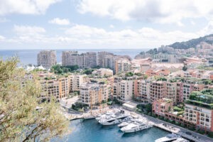 Harbour in Monaco with Yachts in the summer